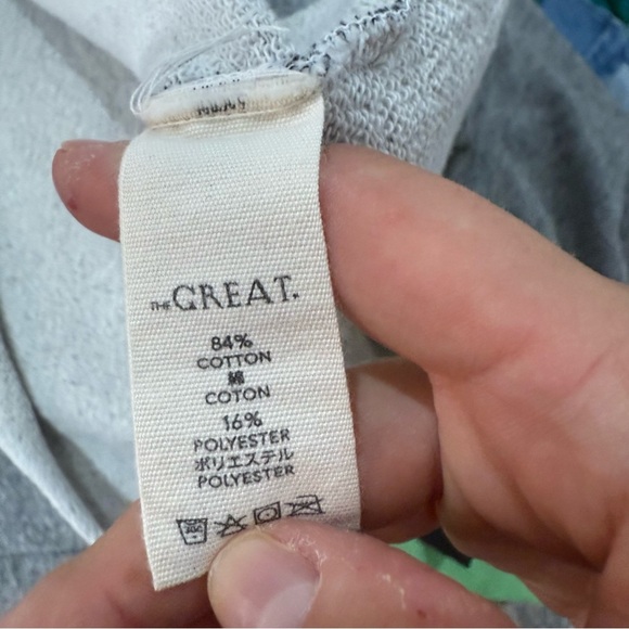 The Great. Sweatshirt Cutoff Bears Crewneck in Grey Green - Picture 5 of 5